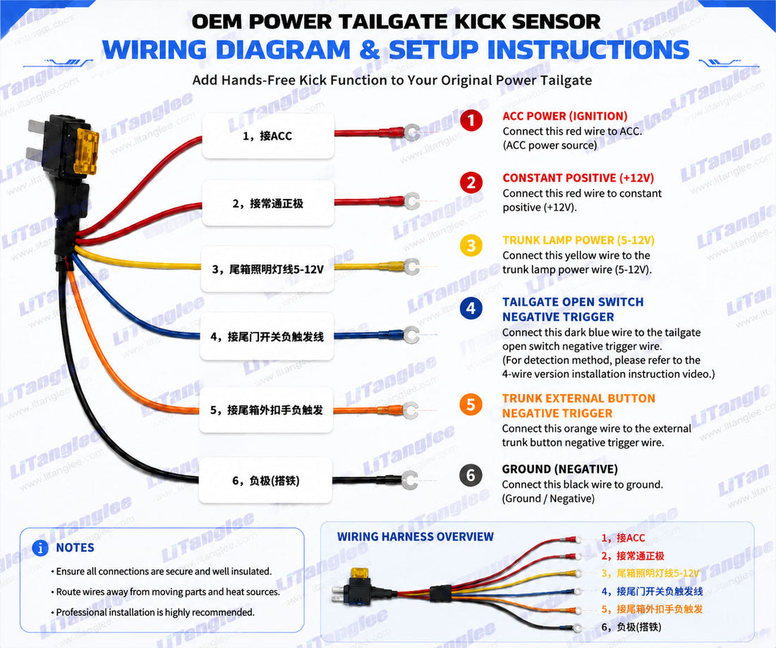 OEM Power Tailgate Kick Sensor Installation Guide | Hands-Free Open & Close Wiring Instructions