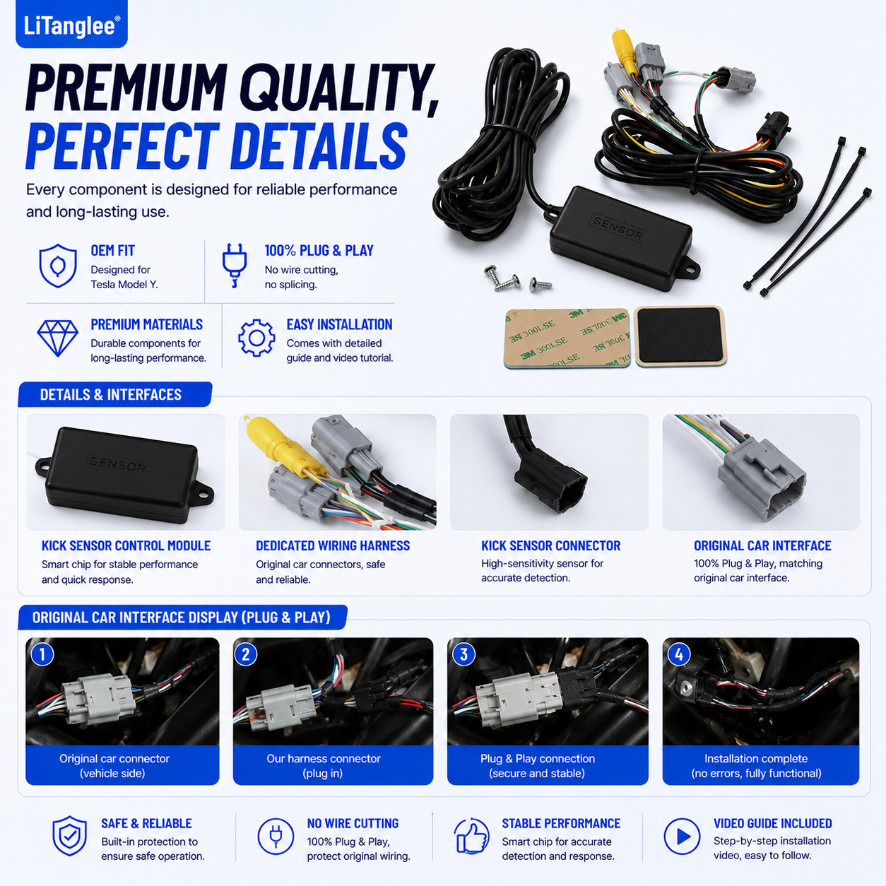 For Tesla Model Y 2020-Now Premium Hands-Free Electric Tailgate Kick Sensor