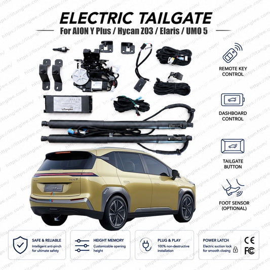 For AION Y Plus / Hycan Z03 / Elaris Leo-Lenn / UMO 5 (2022-2026) Smart Power Tailgate Lift Kit by LiTanglee® | Electric Trunk Opener with Soft Close | Native CAN-Bus Integration | Stealth Non-Destructive Installation