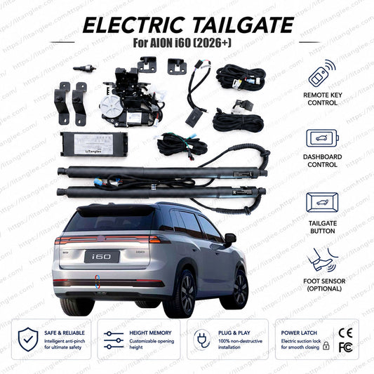 For AION i60 2026+ New Model Smart Power Tailgate Lift Kit by LiTanglee® | Electric Trunk Opener with Soft Close | Exclusive Fitment for 2026 AION i60 | Native CAN-Bus Protocol Integration | Non-Destructive Plug-and-Play Installation