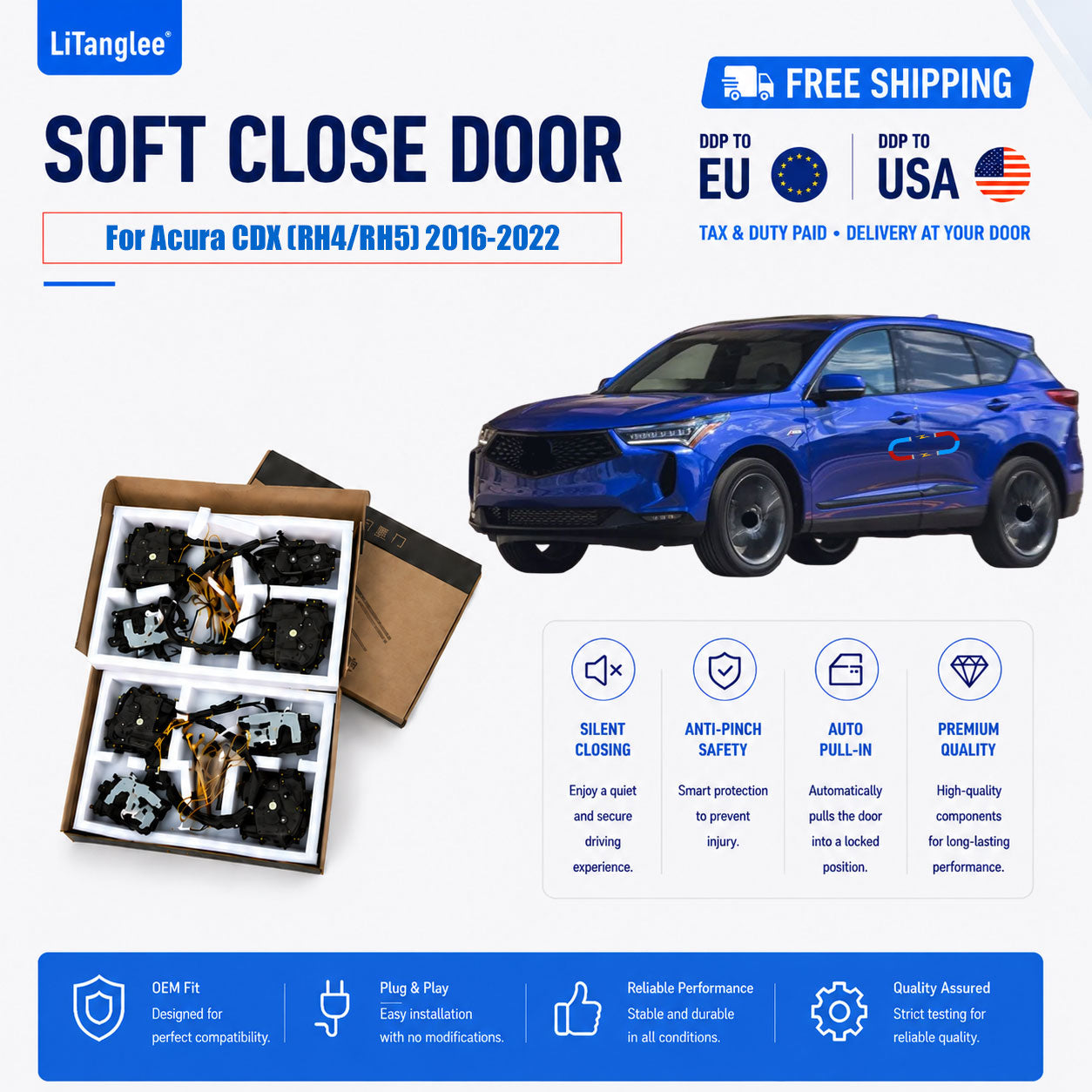 For Acura CDX (RH4/RH5) 2016-2022 4-Door Electric Soft Close System | LiTanglee