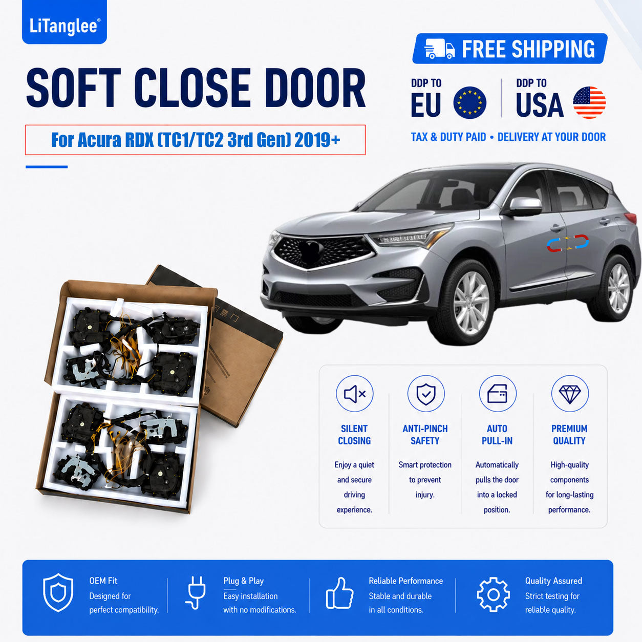 For Acura RDX (TC1/TC2 3rd Gen) 2019+ 4-Door Electric Soft Close System | LiTanglee