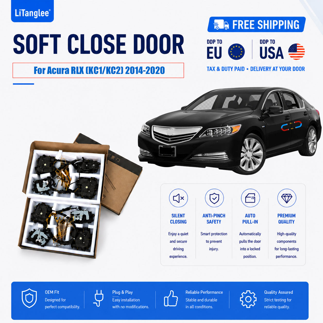 For Acura RLX (KC1/KC2) 2014-2020 4-Door Electric Soft Close System | LiTanglee