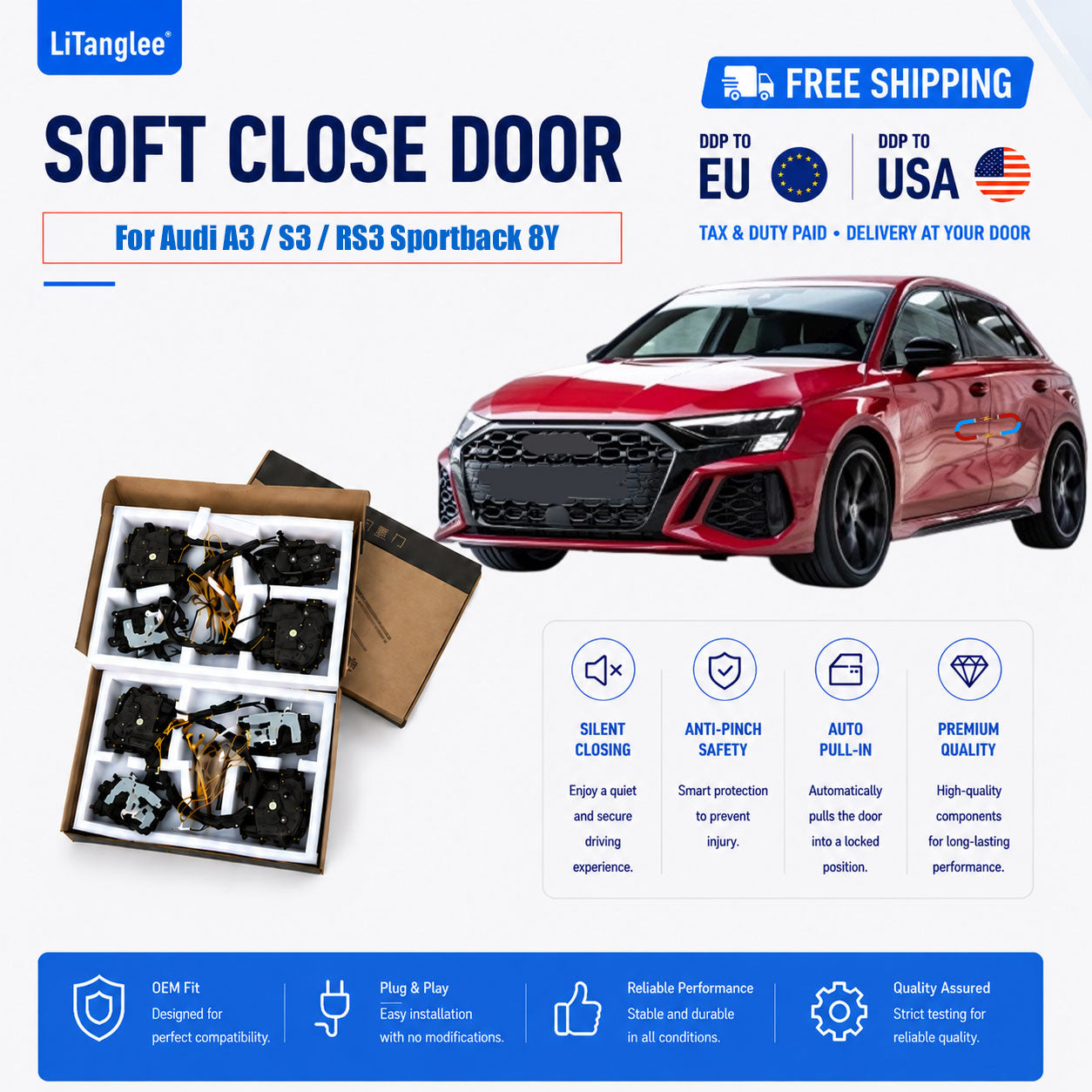 For Audi A3 / S3 / RS3 Sportback 8Y Premium Electric Suction Door Kit
