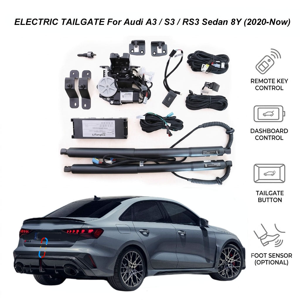 Electric Power Tailgate Lift for Audi A3 / S3 / RS3 Sedan 8Y (2020-Present) | New Audi A3 Smart Trunk Opener | CE & FCC Certified