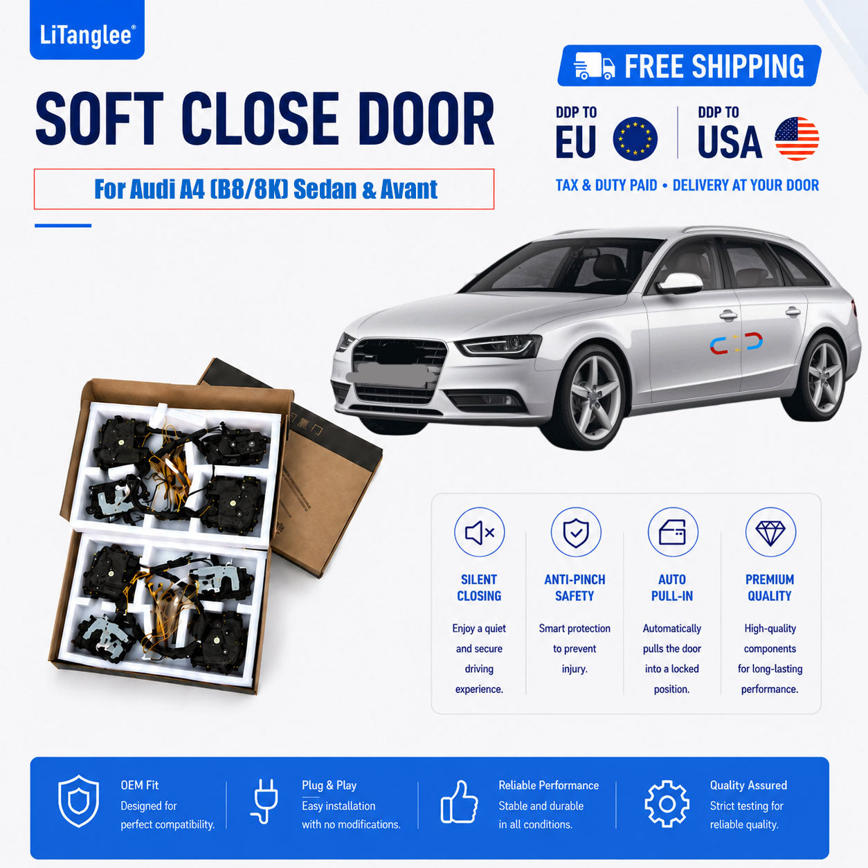 For Audi A4 (B8/8K) Sedan & Avant Premium Electric Suction Door Kit