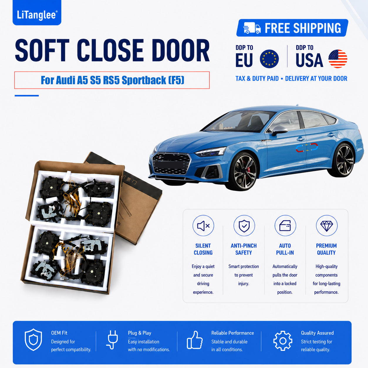 For Audi A5 Sportback (F5) Premium Electric Suction Door Kit (Soft Close)