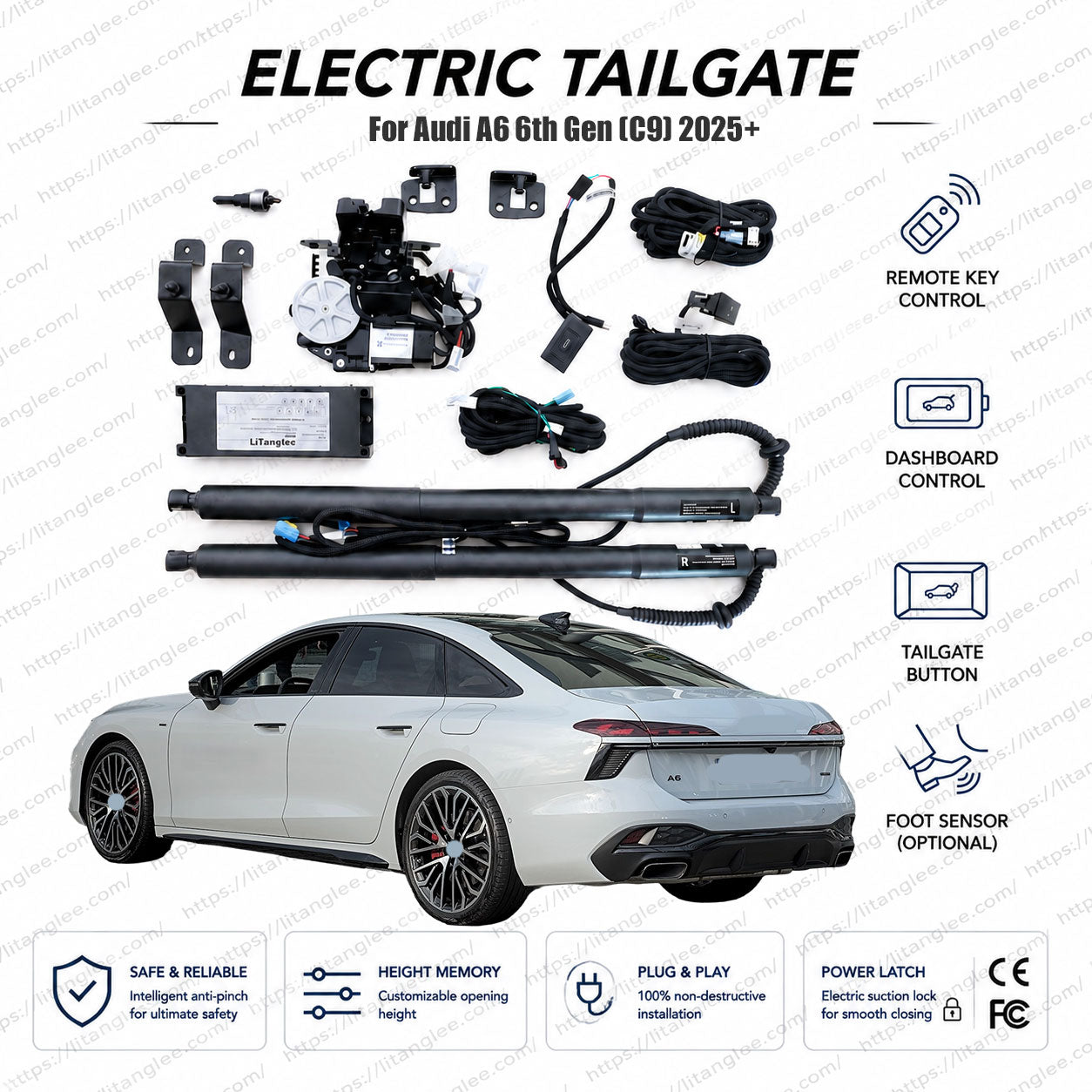 For Audi A6 6th Gen (C9) Smart Power Trunk/Tailgate Lift Kit | Electric Trunk Opener with Soft Close | Native CAN-Bus Integrated | Plug-and-Play Non-Destructive Installation | DDP Shipping to EU & US