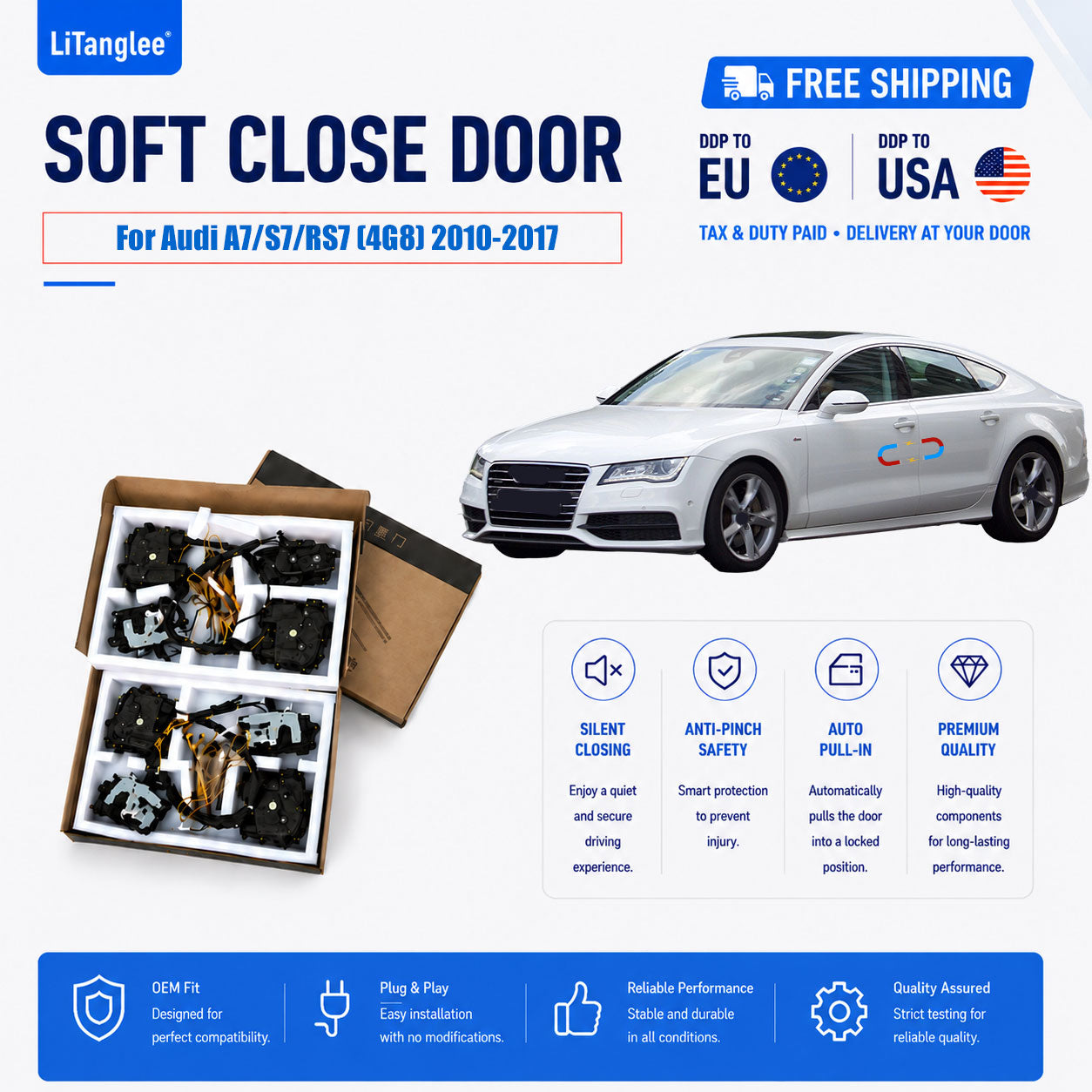 For Audi A7/S7 (4G8) Premium Electric Suction Door Kit (Soft Close)