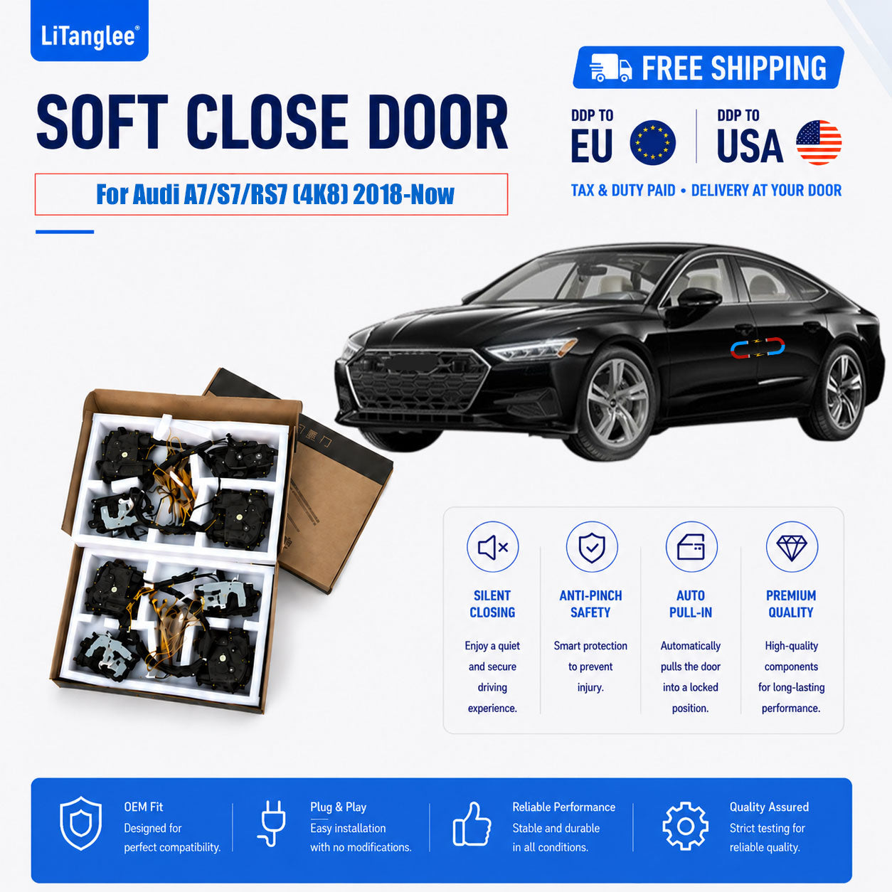 For Audi A7 (4K8) Sedan / Sportback Premium Electric Suction Door Kit