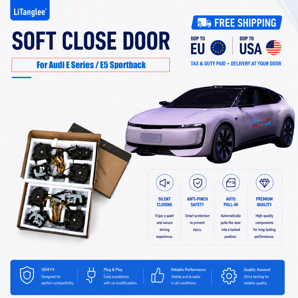 For Audi E Series / E5 Sportback 2025-Now Premium Electric Suction Door Kit