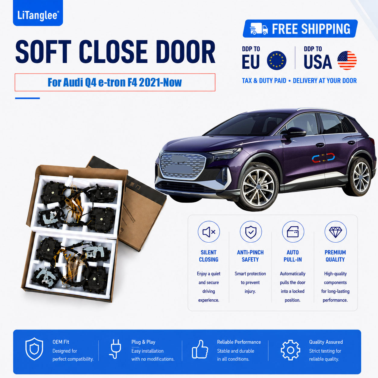 For Audi Q4 e-tron F4 2021-Now Premium Electric Suction Door Kit (Soft Close)