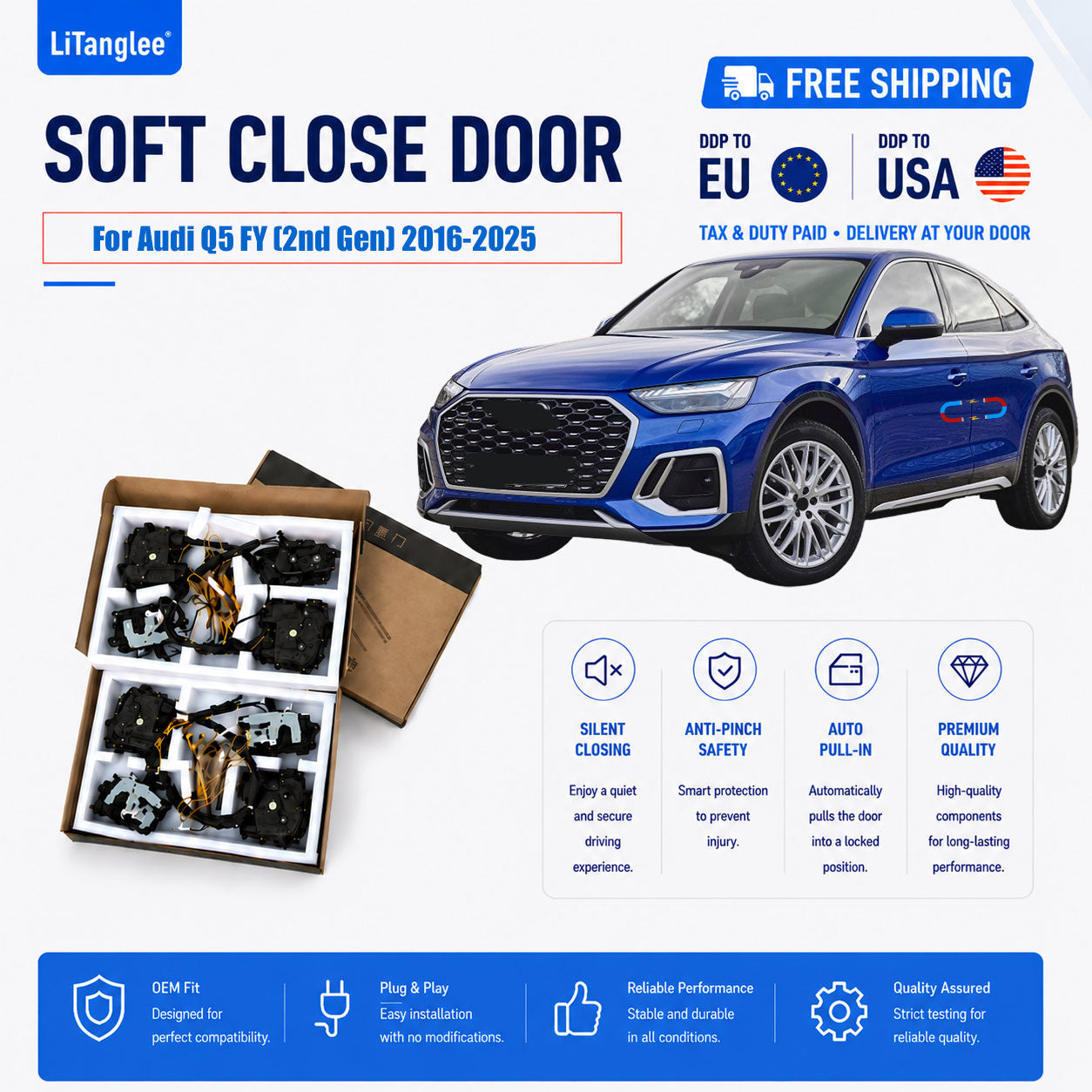 For Audi Q5/RS Q5 FY (2nd Gen) Premium Electric Suction Door Kit (Soft Close)