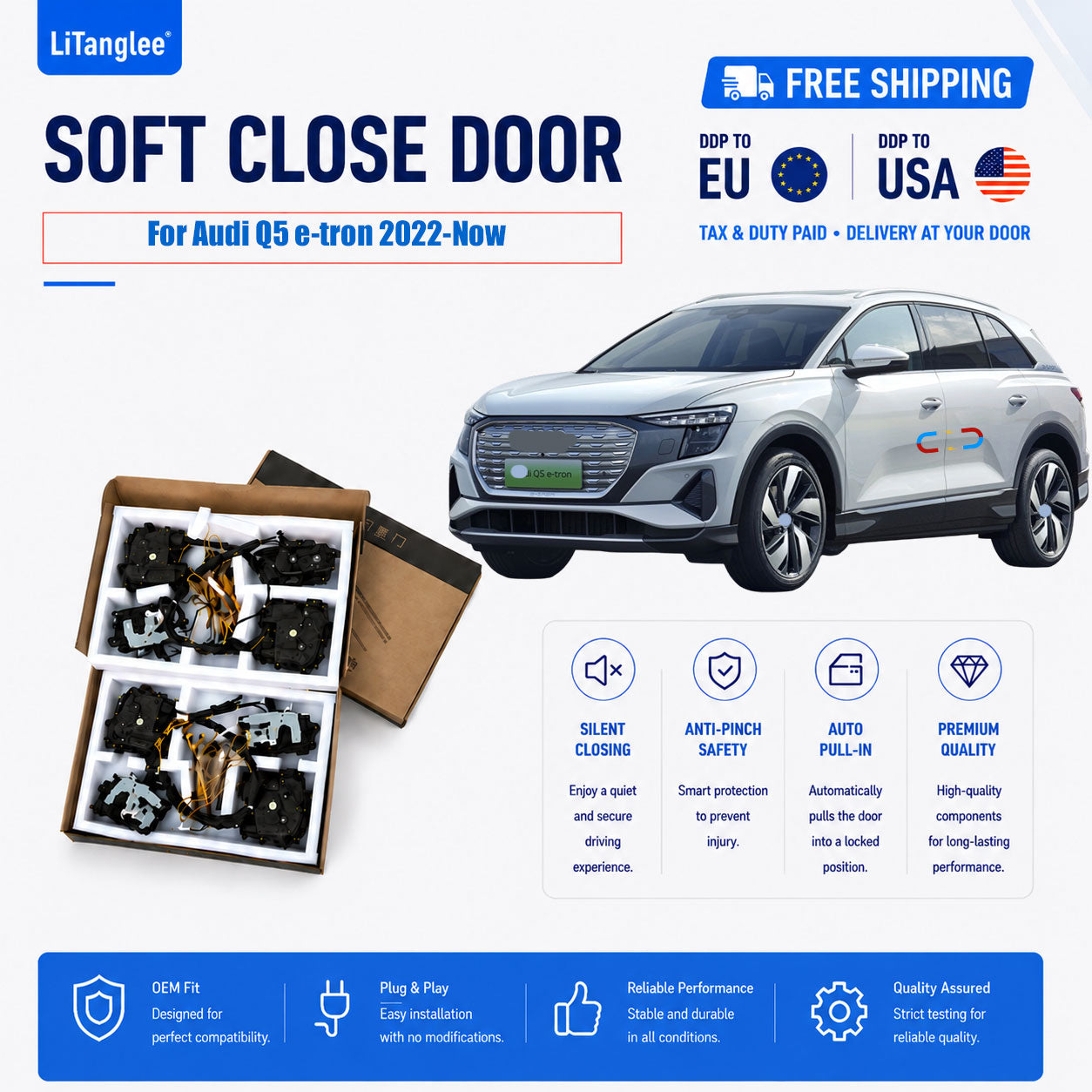For Audi Q5 e-tron Premium Electric Suction Door Kit (Soft Close)