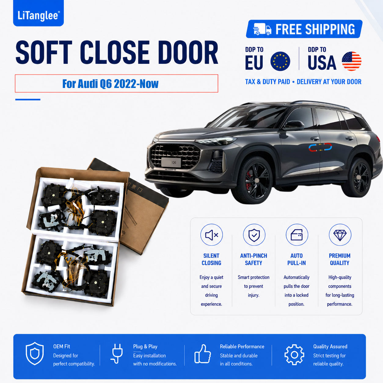 For Audi Q6 Premium Electric Suction Door Kit (Soft Close)
