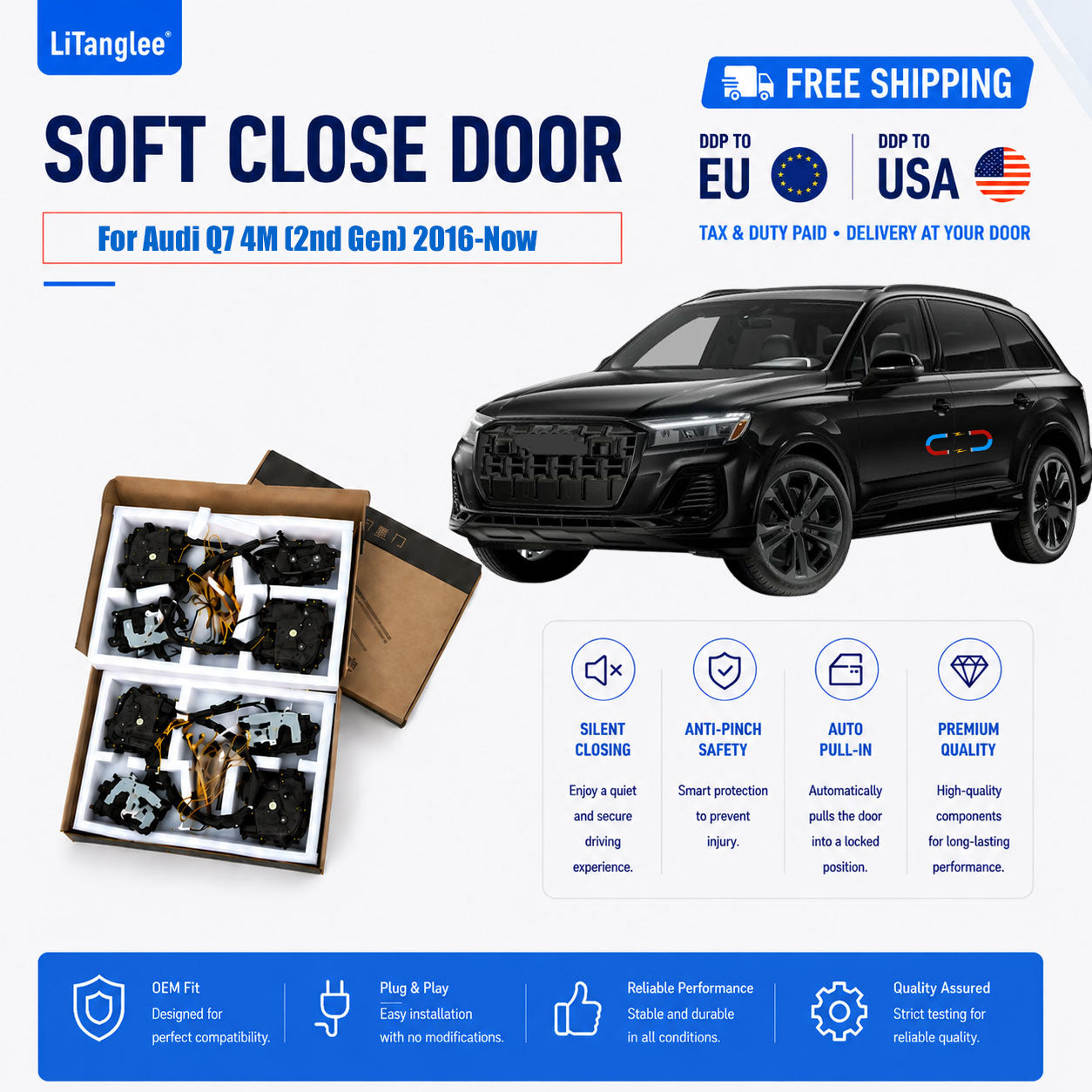 For Audi Q7 4M (2nd Gen) Premium Electric Suction Door Kit (Soft Close)
