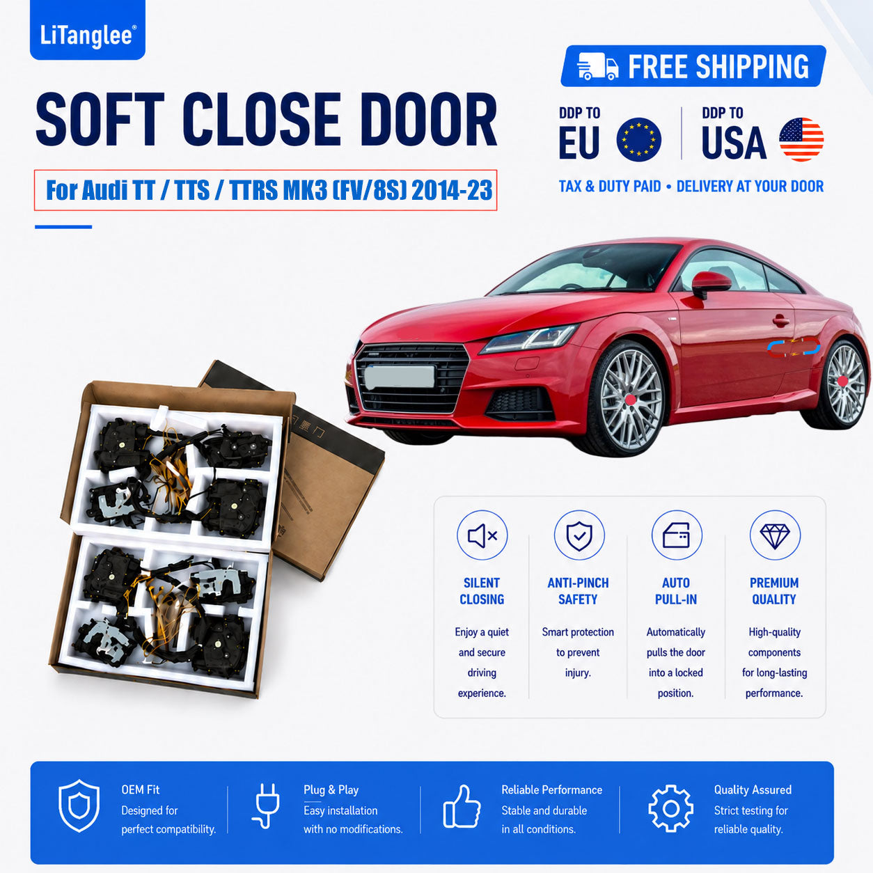 For Audi TT / TTS / TTRS MK3 (FV/8S) Premium Electric Suction Door Kit
