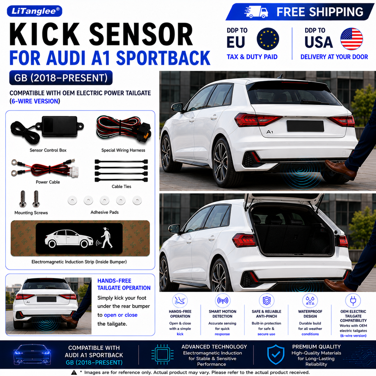 For Audi A1 Sportback GB OEM Electric Power Tailgate Smart Hands-Free Kick Sensor – Foot-Activated Tailgate Opening & Closing System