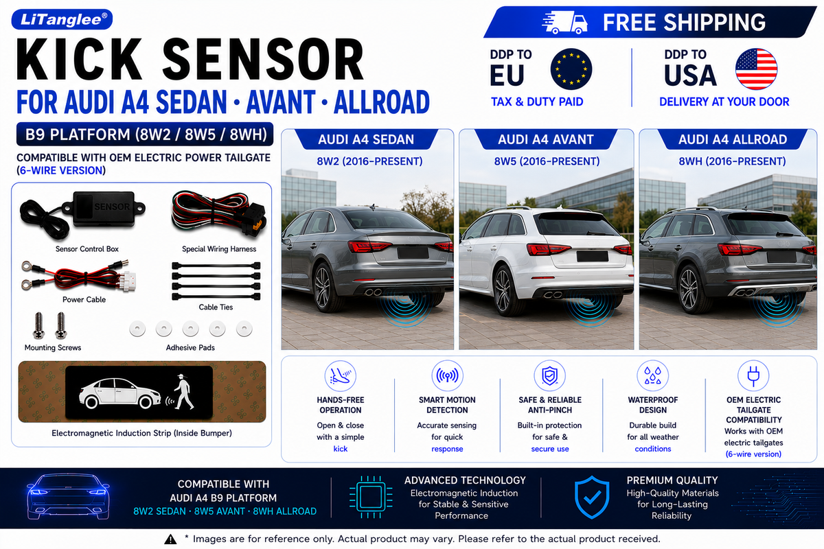 For Audi A4 Sedan Avant Allroad B9 8W2 8W5 8WH OEM Electric Power Tailgate Smart Hands-Free Kick Sensor – Foot-Activated Tailgate Opening & Closing System