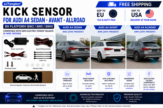 For Audi A4 Sedan Avant Allroad B9 8W2 8W5 8WH OEM Electric Power Tailgate Smart Hands-Free Kick Sensor – Foot-Activated Tailgate Opening & Closing System