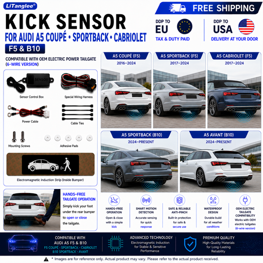 For Audi A5 Coupé Sportback Cabriolet F5 & B10 OEM Electric Power Tailgate Smart Hands-Free Kick Sensor