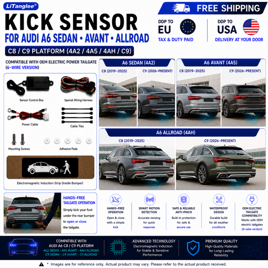 For Audi A6 Sedan Avant Allroad C8 C9 4A2 4A5 4AH OEM Electric Power Tailgate Smart Hands-Free Kick Sensor – Foot-Activated Tailgate Opening & Closing System
