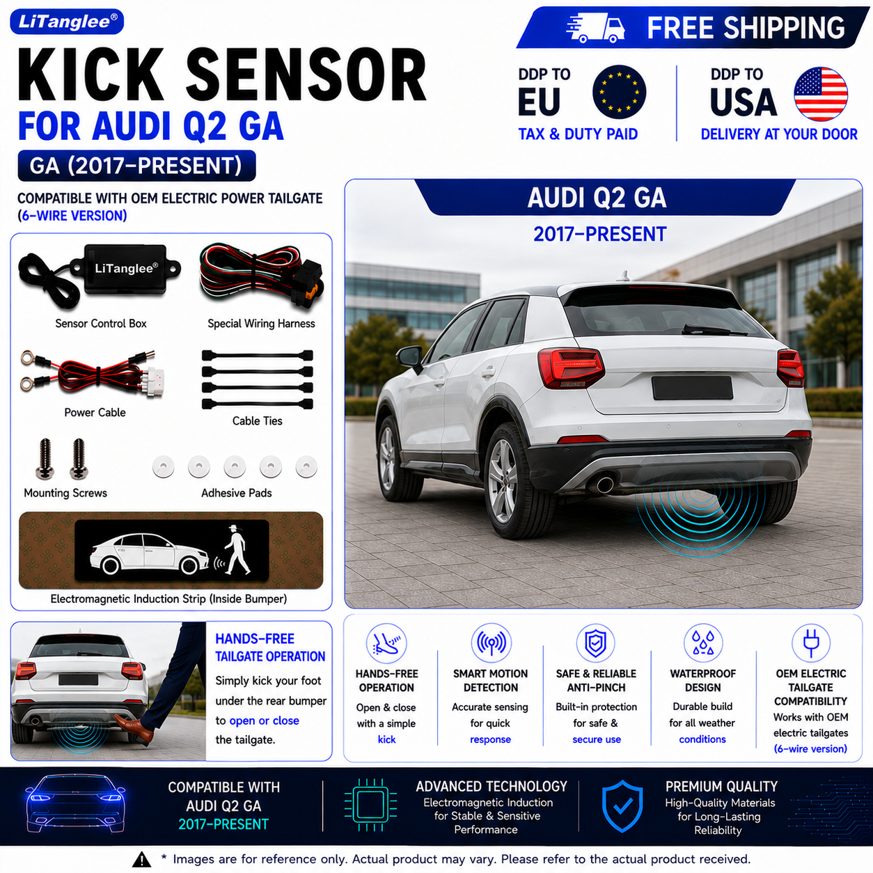 For Audi Q2 GA OEM Electric Power Tailgate Smart Hands-Free Kick Sensor – Foot-Activated Tailgate Opening & Closing System