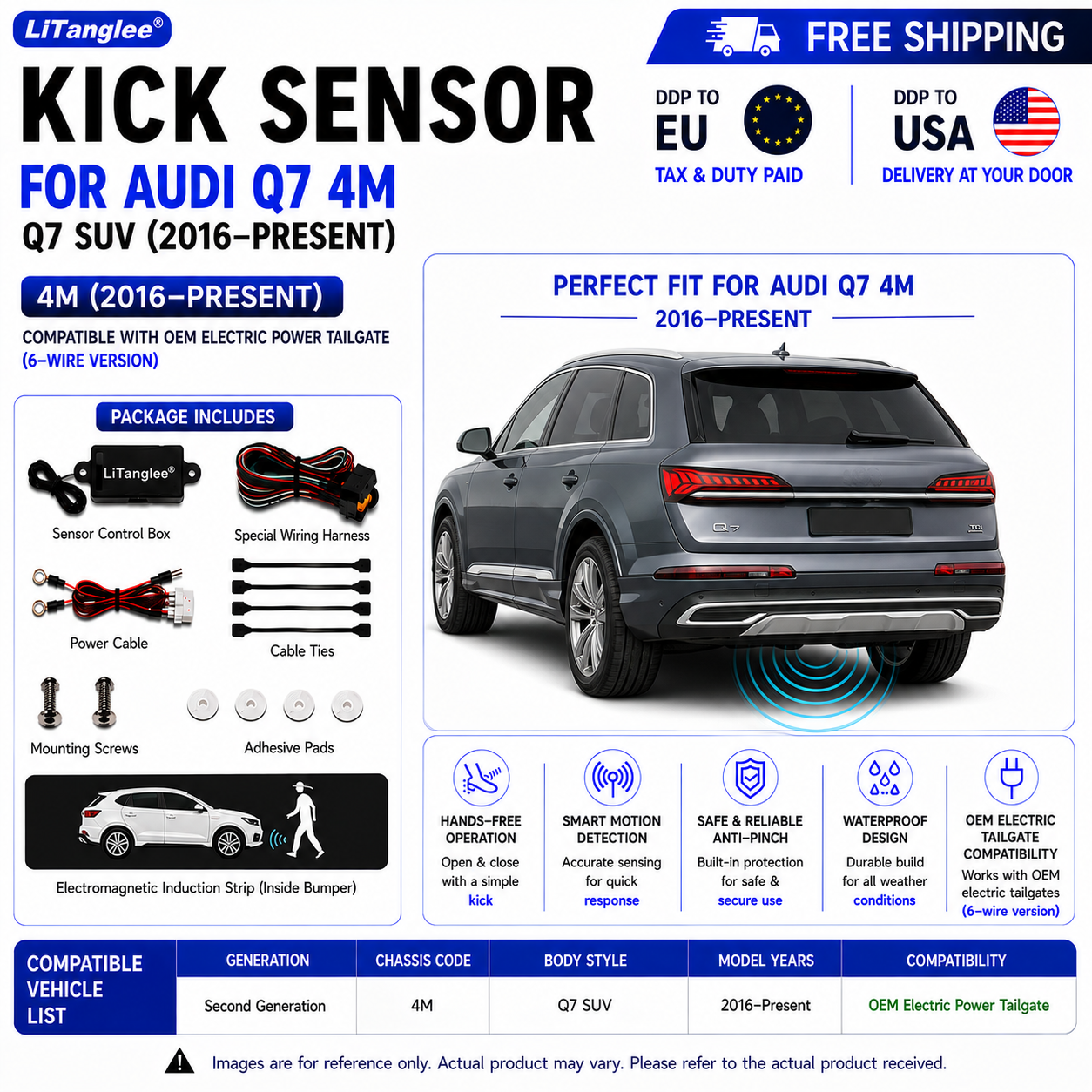 For Audi Q7 4M OEM Electric Power Tailgate Smart Hands-Free Kick Sensor – Foot-Activated Tailgate Opening & Closing System