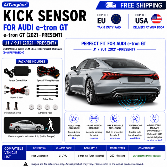 For Audi e-tron GT J1 9J1 OEM Electric Power Tailgate Smart Hands-Free Kick Sensor – Foot-Activated Tailgate Opening & Closing System