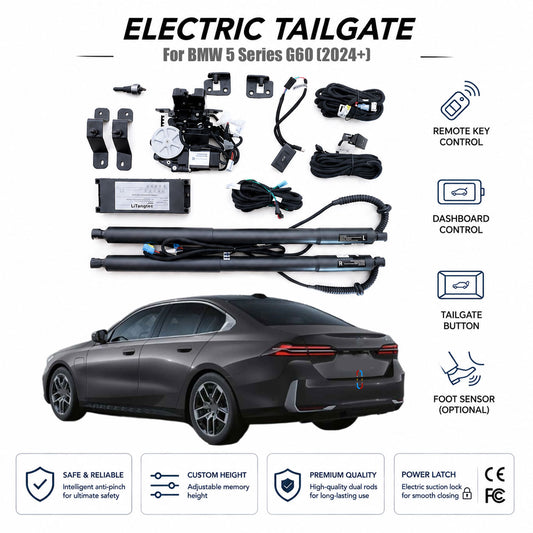 Für BMW 5er G60 (2024+) Automatische Heckklappenöffnung | Elektrischer Kofferraumöffner | Höhenverstellbar mit Einklemmschutz | CE-zertifiziert