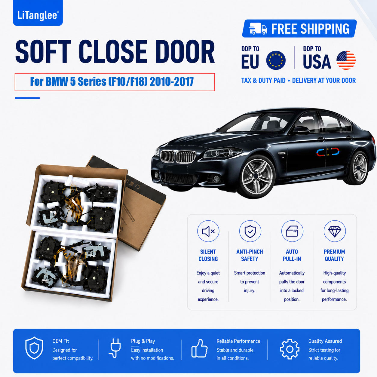 For BMW 5 Series (F10/F18) 2010-2017 Premium Soft-Close Electric Suction Doors (LHD & RHD)