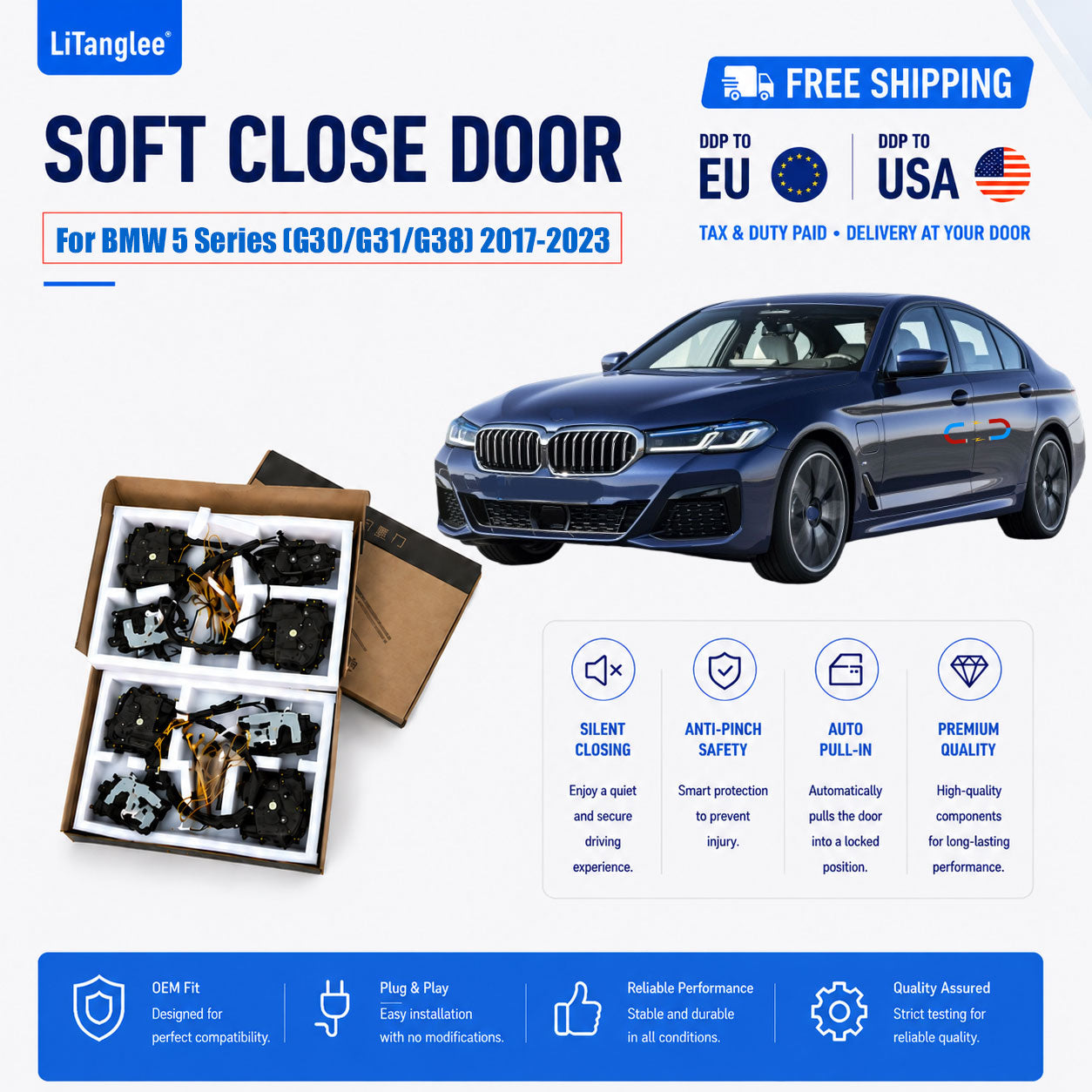 For BMW 5 Series (G30/G31/G38) Premium Soft-Close Electric Suction Doors (LHD & RHD)
