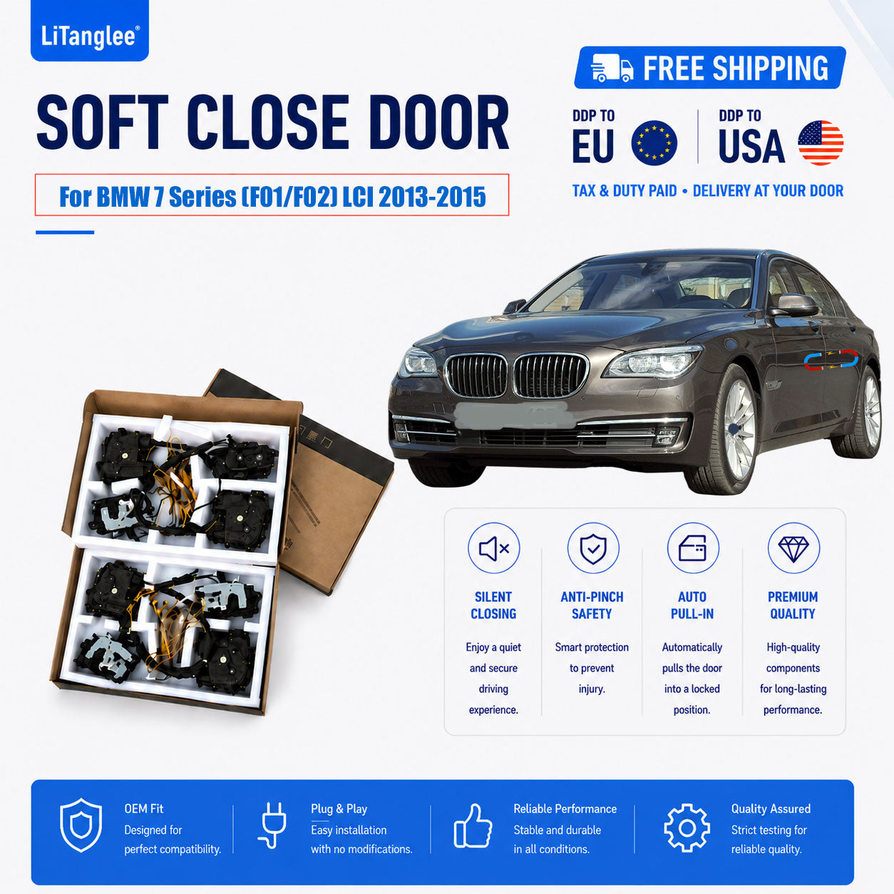 For BMW 7 Series (F01/F02) LCI 2013-2015 Premium Soft-Close Electric Suction Doors (LHD & RHD)