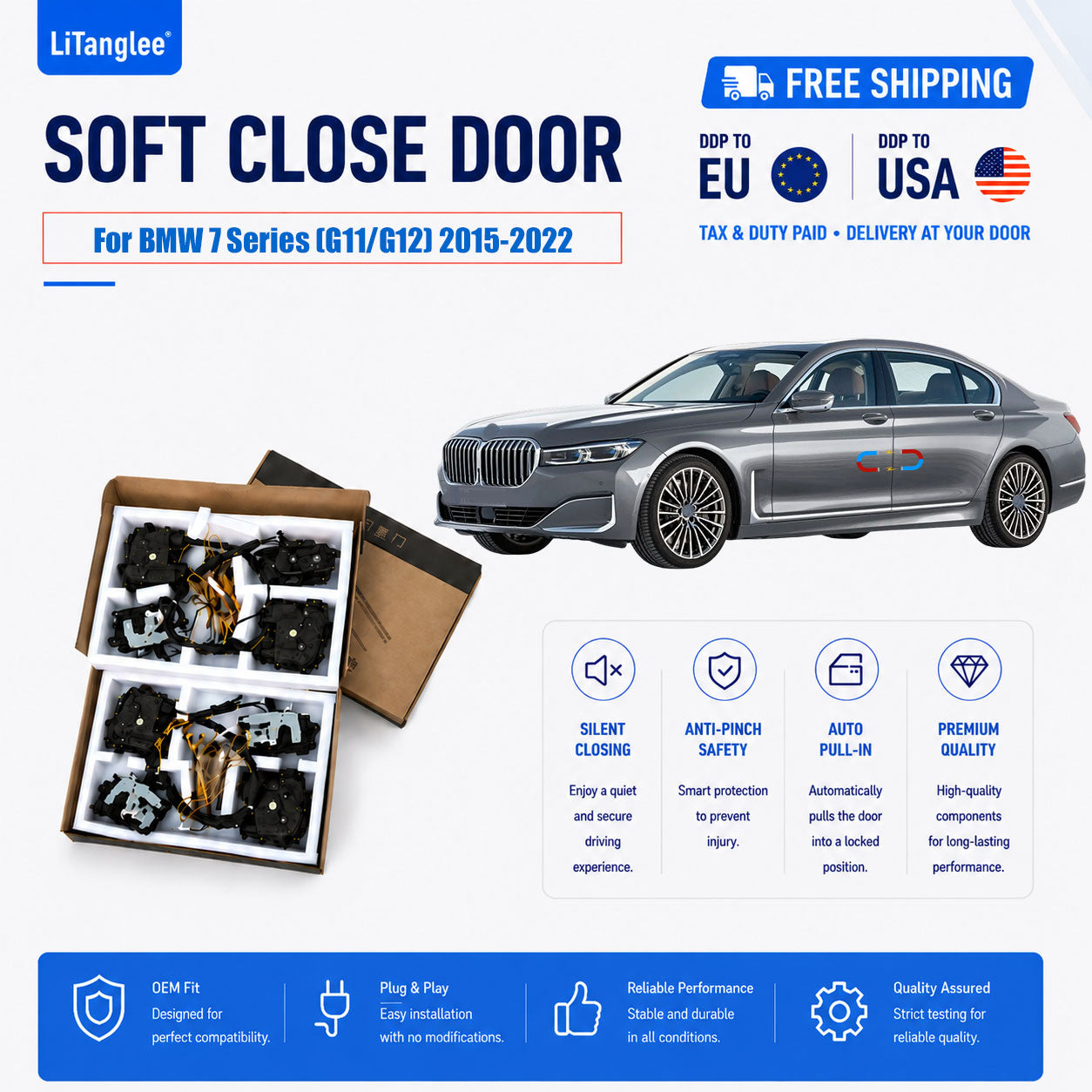 For BMW 7 Series (G11/G12) LCI Premium Soft-Close Electric Suction Doors (LHD & RHD)