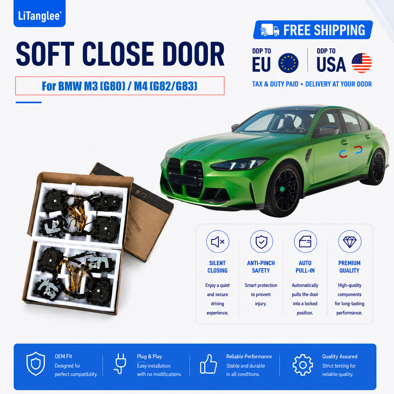 For BMW M3 (G80) / M4 (G82/G83) Premium Soft-Close Electric Suction Doors (LHD & RHD)