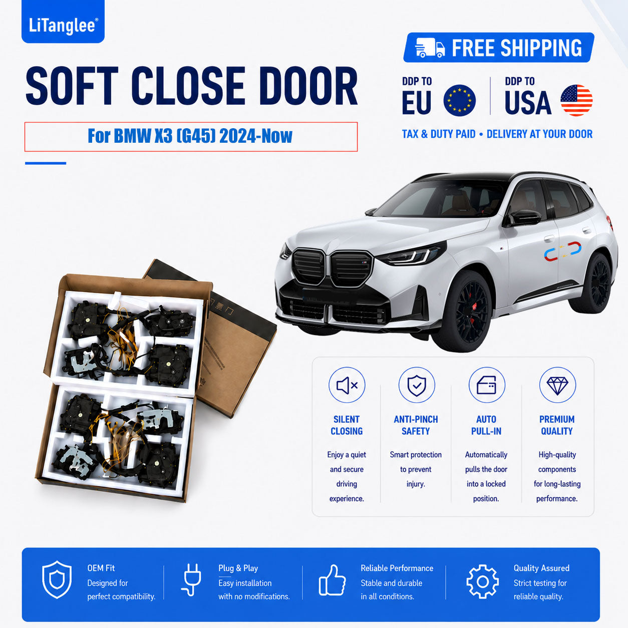 For BMW X3 (G45) 2025 2026 2027 Premium Automatic Vacuum Soft Close Door System | LiTanglee®