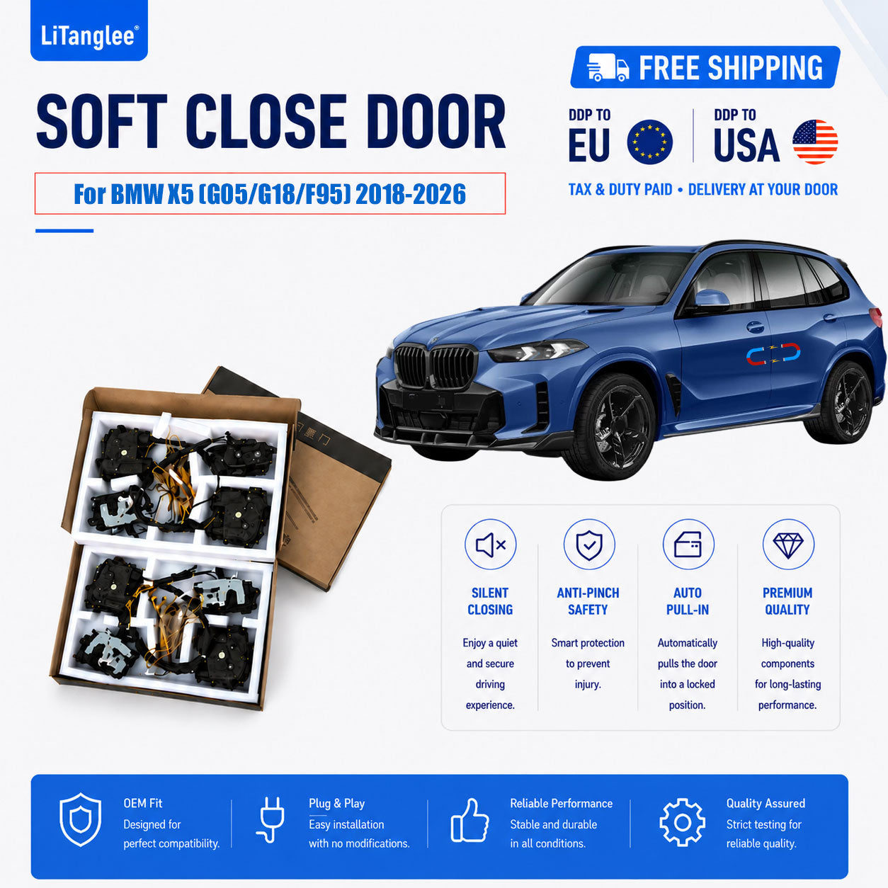 For BMW X5 (G05 G18 LWB F95 X5M) Premium Automatic Vacuum Soft Close Door System | LiTanglee®