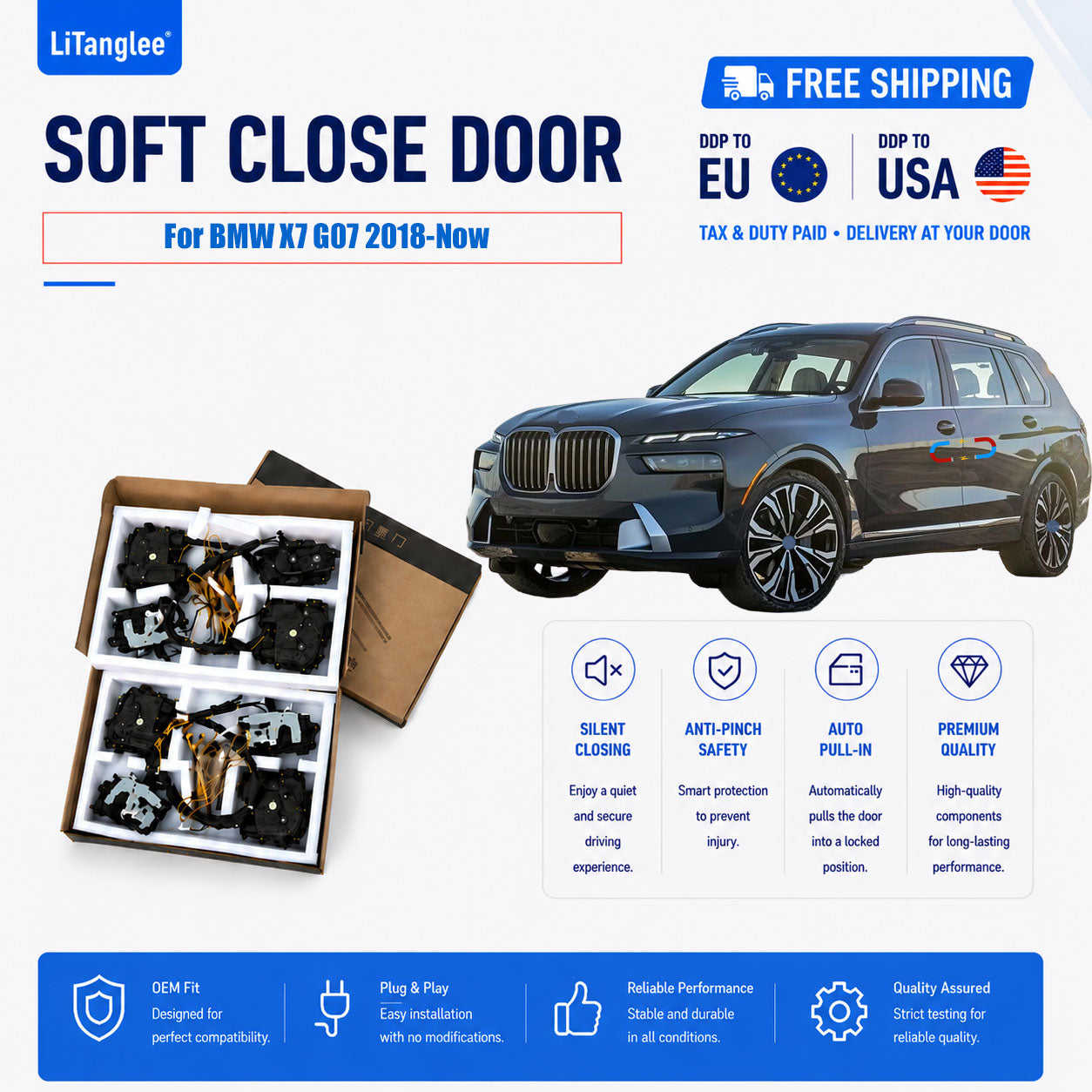 For BMW X7 (G07) 2018-Now Premium Soft-Close Electric Suction Doors (LHD & RHD)