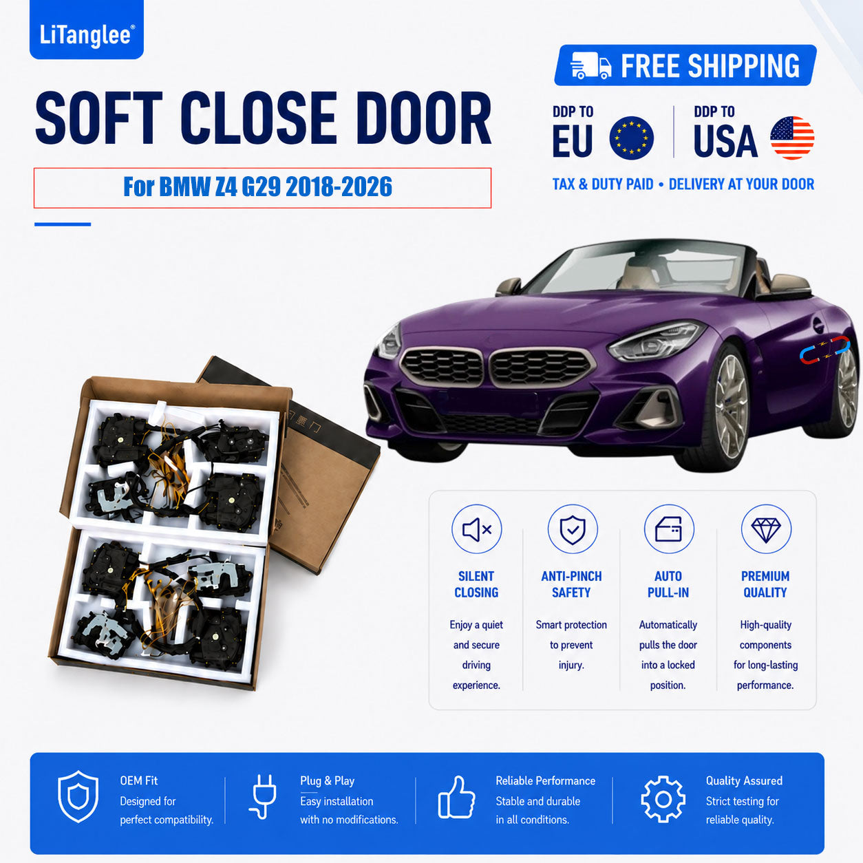 For BMW Z4 (G29) 2018-2026 Premium Soft-Close Electric Suction Doors (LHD & RHD)