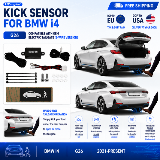 For BMW i4 G26 OEM Electric Power Tailgate Smart Hands-Free Kick Sensor – Foot-Activated Trunk Opening & Closing System