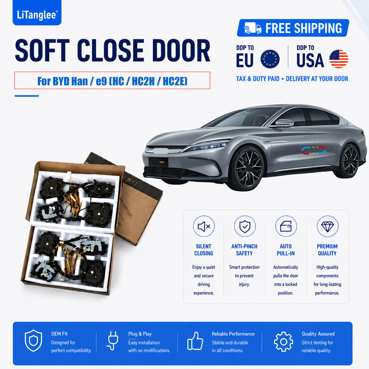 For BYD Han / e9 (HC / HC2H / HC2E) 4-Door Premium Soft Close Door Kit