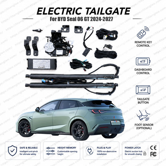 Für BYD Seal 06 GT 2024-2027 Smart Power Heckklappen-Lift-Kit von LiTanglee® | Elektrischer Kofferraumöffner mit Soft Close | Volle digitale Bus-Integration | Präzisions-Stellmotoren | Zerstörungsfreie Installation