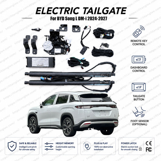 For BYD Song L DM-i 2024-2027 Smart Power Tailgate Lift Kit | Electric Trunk Opener | Full Digital Bus Integration | Precision-Fit Actuators | Non-Destructive Installation