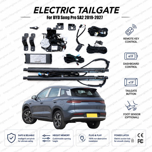 For BYD Song Pro SA2 2019-2027 Smart Power Tailgate Lift Kit | Electric Trunk Opener | Full Digital Bus Integration | Precision-Fit Actuators | Non-Destructive Installation