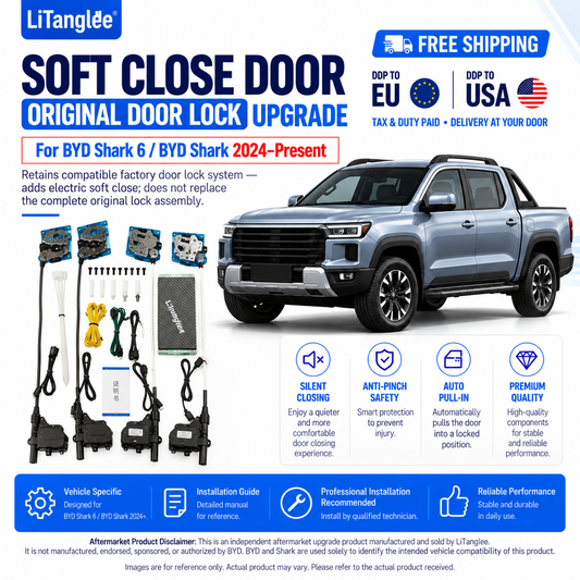 For BYD Shark 6 Shark 2024-Present Premium Electric Soft Close Original Door Lock Upgrade Kit Auto Suction Pickup Truck
