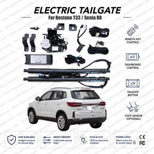 For Bestune T33 / Senia R8 / Senia Hongyan 2022-2026 Smart Power Tailgate Lift Kit by LiTanglee® | Electric Trunk Opener with Soft Close | Precision-Engineered Compact SUV Upgrade | CAN-Bus Integrated | Non-Destructive Installation