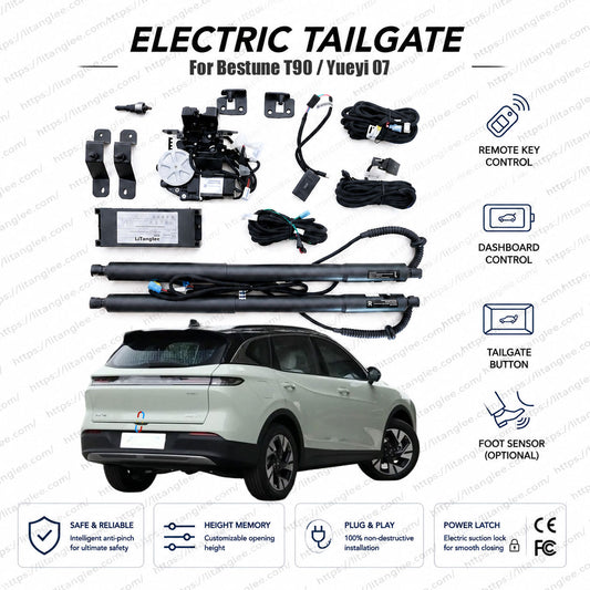 For Bestune T90 / Yueyi 07 2024-2028 Smart Power Tailgate Lift Kit by LiTanglee® | Electric Trunk Opener with Soft Close | Native CAN-Bus Integrated | Precision-Engineered for Modern SUV Architecture | Non-Destructive Installation