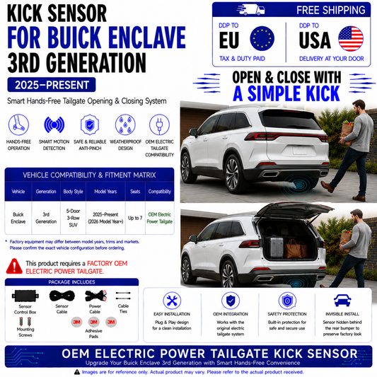 For Buick Enclave 3rd Gen 2025–Present OEM Electric Power Tailgate Smart Hands-Free Kick Sensor – Foot-Activated Tailgate Opening & Closing System