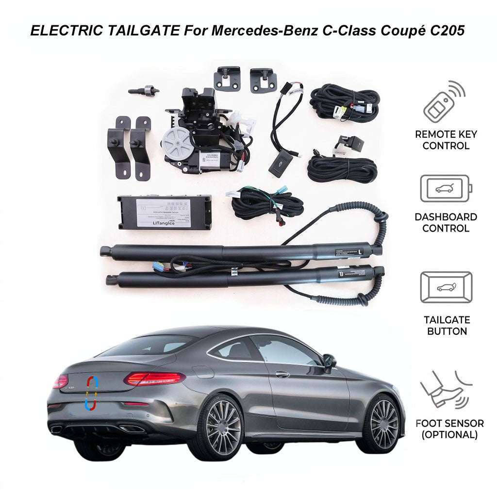 Elektrische Heckklappe für Mercedes-Benz C-Klasse Coupé C205 (2015-2021) | Smarter Kofferraumöffner | CE- und FCC-zertifiziert, Automobilstandard