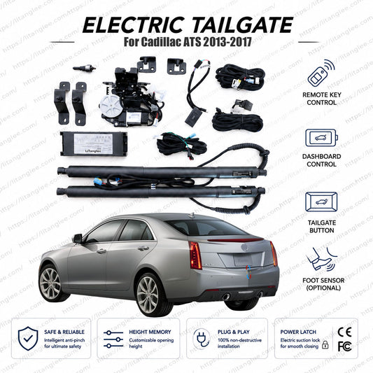 For Cadillac ATS 2013-2017 Smart Power Tailgate Lift Kit by LiTanglee® | Electric Trunk Opener with Soft Close | Full Digital Bus Integration | Precision-Fit Actuators